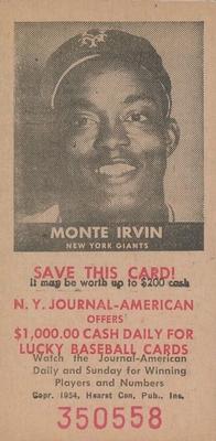 1954 New York Journal-American #NNO Monte Irvin Front
