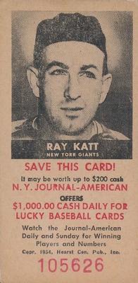 1954 New York Journal-American #NNO Ray Katt Front