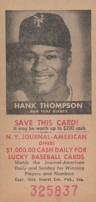 1954 New York Journal-American #NNO Hank Thompson Front