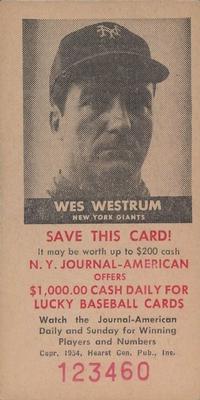 1954 New York Journal-American #NNO Wes Westrum Front