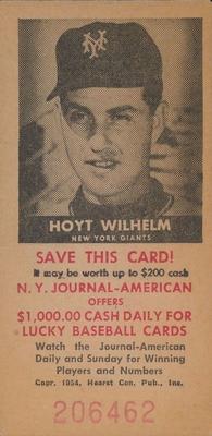 1954 New York Journal-American #NNO Hoyt Wilhelm Front
