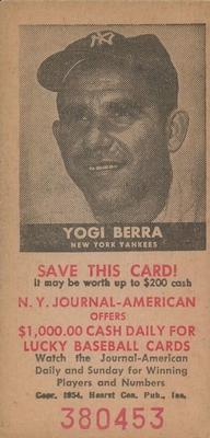 1954 New York Journal-American #NNO Yogi Berra Front