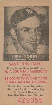 1954 New York Journal-American #NNO Irv Noren Front