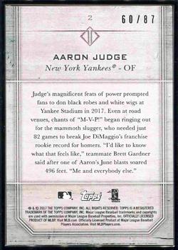 2017 Topps Transcendent Collection #2 Aaron Judge Back