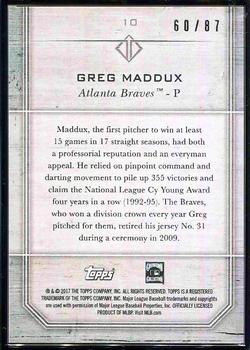 2017 Topps Transcendent Collection #10 Greg Maddux Back
