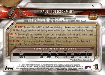2018 Bowman #5 Paul Goldschmidt Back