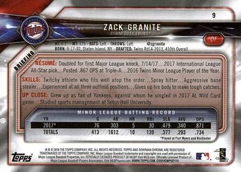 2018 Bowman #9 Zack Granite Back