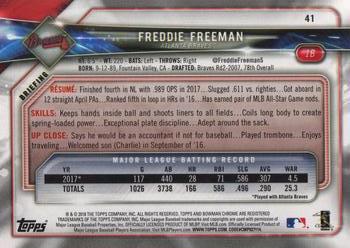 2018 Bowman #41 Freddie Freeman Back
