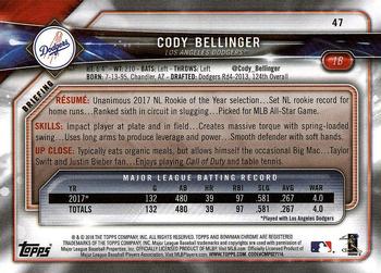 2018 Bowman #47 Cody Bellinger Back