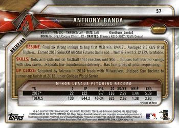 2018 Bowman #57 Anthony Banda Back