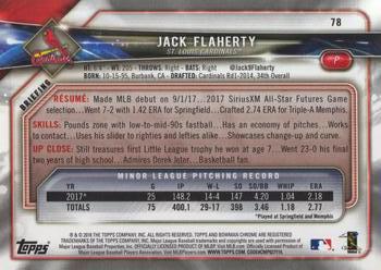 2018 Bowman #78 Jack Flaherty Back