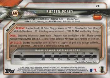 2018 Bowman #79 Buster Posey Back