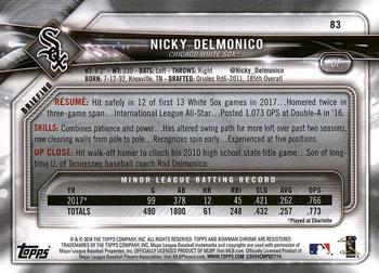 2018 Bowman #83 Nicky Delmonico Back