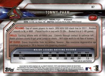 2018 Bowman #87 Tommy Pham Back