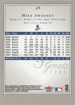 2003 Fleer Rookies & Greats #38 Mike Sweeney Back