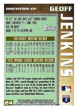 2001 Topps - Future Archives Rookie Reprints Gold Border #7 Geoff Jenkins Back