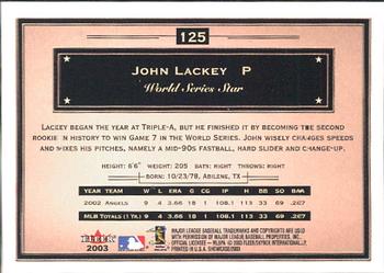 2003 Fleer Showcase #125 John Lackey Back
