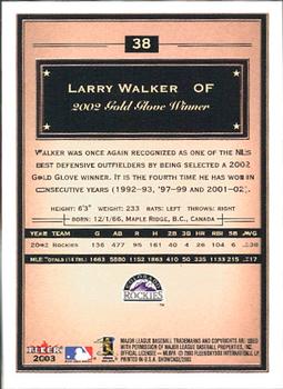 2003 Fleer Showcase #38 Larry Walker Back