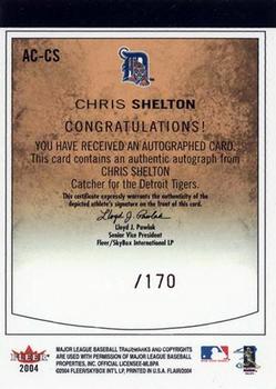 2004 Flair - Autograph #AC-CS Chris Shelton Back