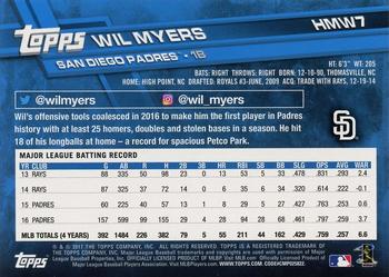 2017 Topps Holiday #HMW7 Wil Myers Back