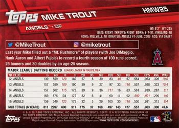 2017 Topps Holiday #HMW25 Mike Trout Back