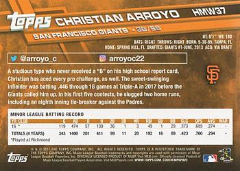 2017 Topps Holiday #HMW37 Christian Arroyo Back