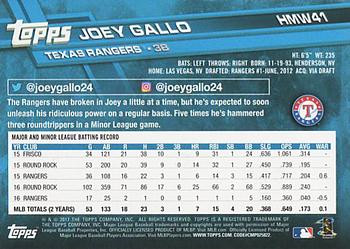 2017 Topps Holiday #HMW41 Joey Gallo Back