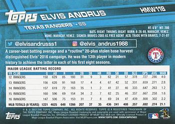 2017 Topps Holiday #HMW118 Elvis Andrus Back