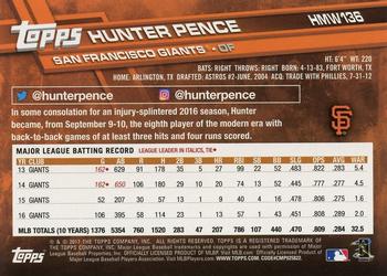 2017 Topps Holiday #HMW136 Hunter Pence Back