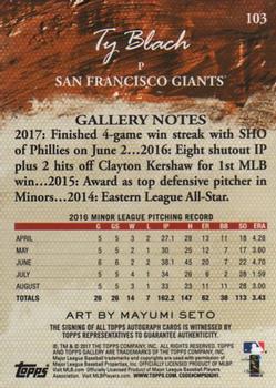 2017 Topps Gallery - Autographs #103 Ty Blach Back