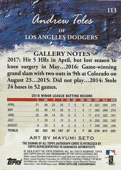 2017 Topps Gallery - Autographs #113 Andrew Toles Back