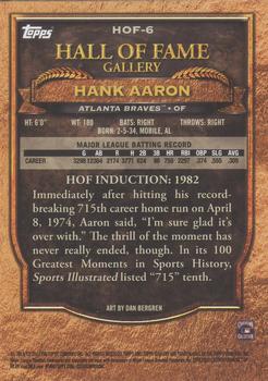 2017 Topps Gallery - Hall of Fame Gallery #HOF-6 Hank Aaron Back