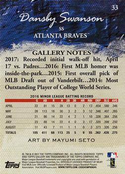 2017 Topps Gallery - Artist Proof #33 Dansby Swanson Back