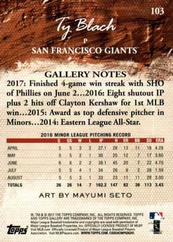 2017 Topps Gallery - Artist Proof #103 Ty Blach Back