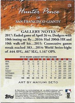 2017 Topps Gallery - Private Issue #21 Hunter Pence Back