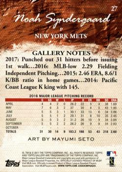 2017 Topps Gallery - Private Issue #27 Noah Syndergaard Back