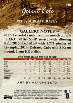 2017 Topps Gallery - Private Issue #146 Gerrit Cole Back