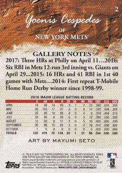 2017 Topps Gallery - Canvas #2 Yoenis Cespedes Back
