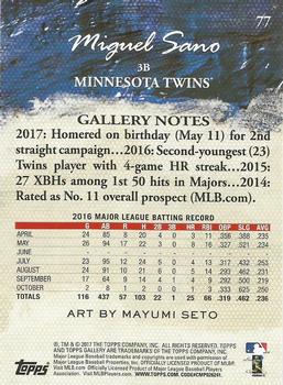 2017 Topps Gallery - Canvas #77 Miguel Sano Back