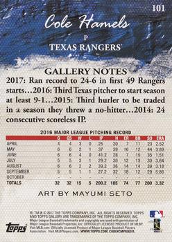 2017 Topps Gallery - Canvas #101 Cole Hamels Back