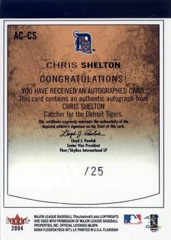 2004 Flair - Autograph Parchment #AC-CS Chris Shelton Back