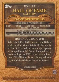 2017 Topps Gallery - Hall of Fame Gallery Orange #HOF-14 Dave Winfield Back
