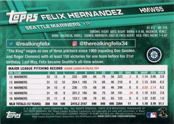 2017 Topps Holiday - Metallic Snowflakes #HMW65 Felix Hernandez Back