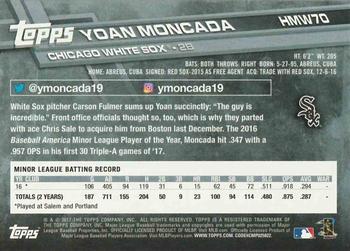 2017 Topps Holiday - Metallic Snowflakes #HMW70 Yoan Moncada Back
