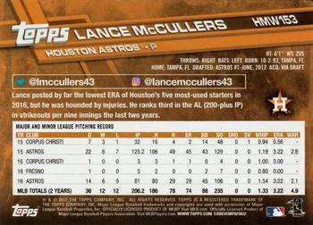 2017 Topps Holiday - Metallic Snowflakes #HMW153 Lance McCullers Back