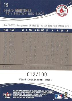 2004 Flair - Collection Row 1 #19 Pedro Martinez Back