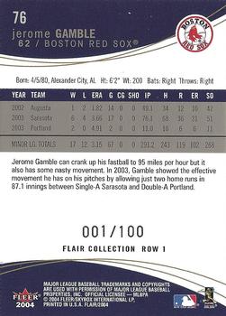 2004 Flair - Collection Row 1 #76 Jerome Gamble Back