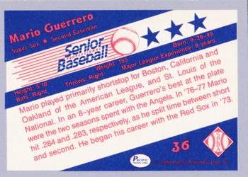 1990 Pacific Senior League - Glossy #36 Mario Guerrero Back