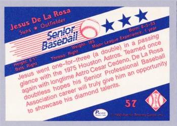 1990 Pacific Senior League - Glossy #57 Jesus de la Rosa Back