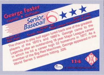 1990 Pacific Senior League - Glossy #114 George Foster Back